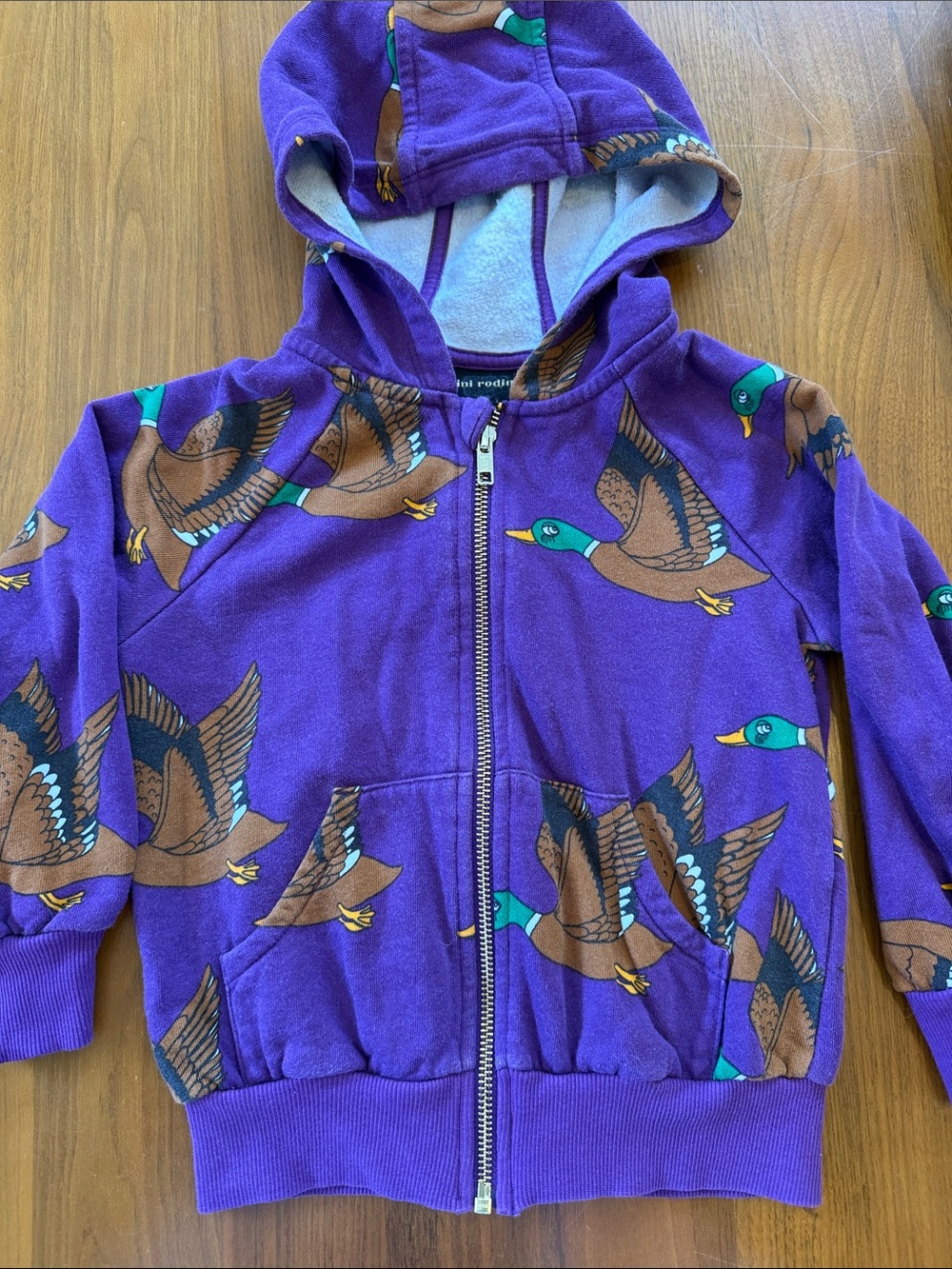 Mini Rodini Purple Zip-Up Hoodie
